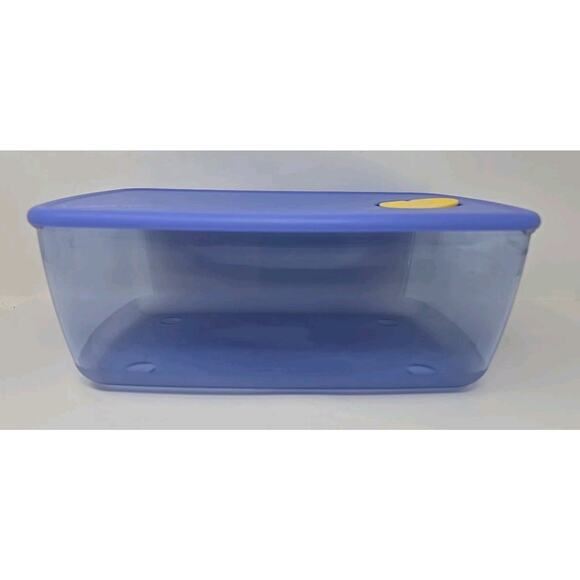 VIntage Tupperware 3380A-1 BLue Rock n Serve Large 3-3/4 Qt Deep Dish & Lid U143 - Picture 6 of 13